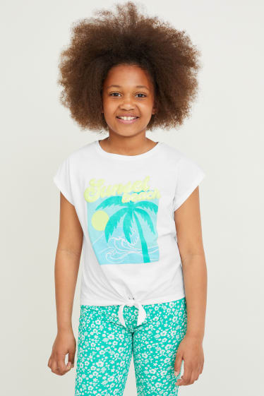 Bambine - Confezione da 5 - maglia a maniche corte - bianco