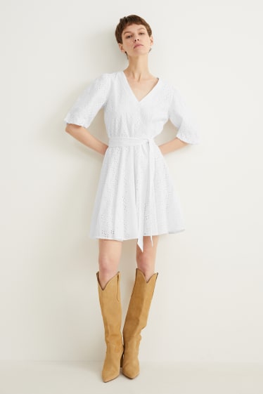 Mujer - Vestido fit & flare - blanco