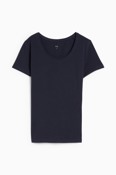 Femei - Tricou basic - albastru închis