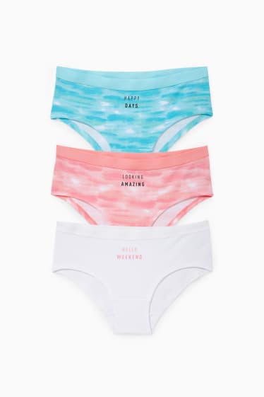 Children Girls - Multipack of 3 - hipsters - pink