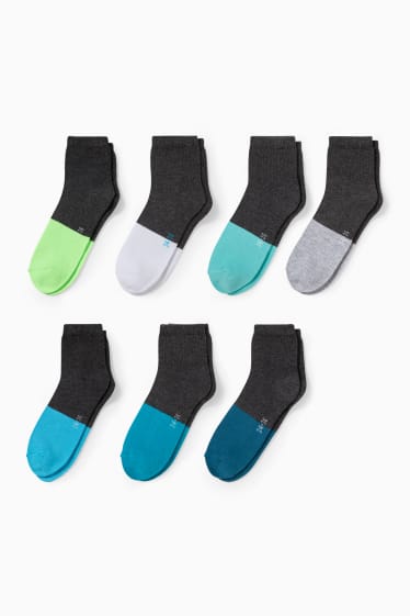 Enfants garçons - Lot de 7 paires - chaussettes - bleu foncé