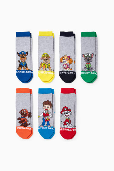 Kinder - Multipack 7er - PAW Patrol - Socken mit Motiv - hellgrau