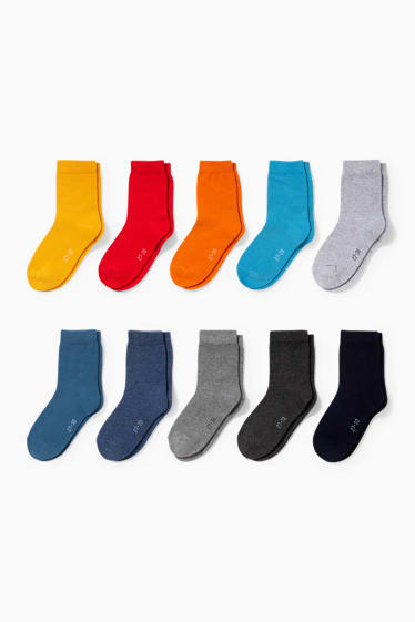 Enfants - Lot de 10 paires - chaussettes - noir