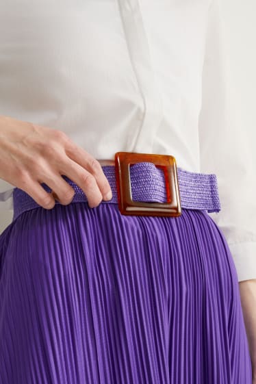 Femmes - Ceinture de paille - violet