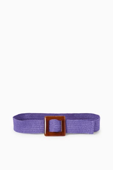 Femmes - Ceinture de paille - violet