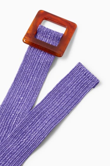 Femmes - Ceinture de paille - violet