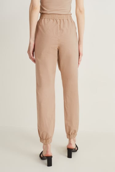 Dames - Pantalon - mid waist - tapered fit - beige