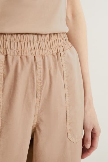 Donna - Pantaloni di stoffa - vita media - tapered fit - beige