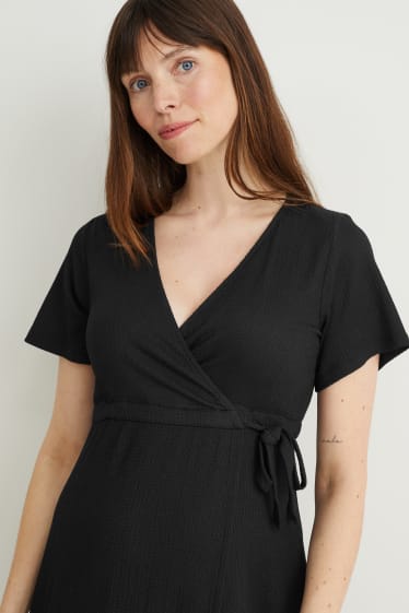 Femmes - Robe croisée d’allaitement - noir