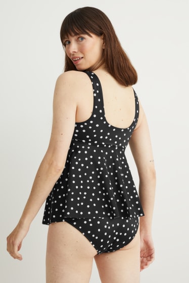 Donna - Top tankini premaman - imbottito - a pois - nero