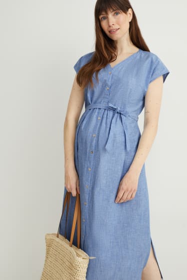 Femmes - Robe-chemisier d’allaitement - bleu