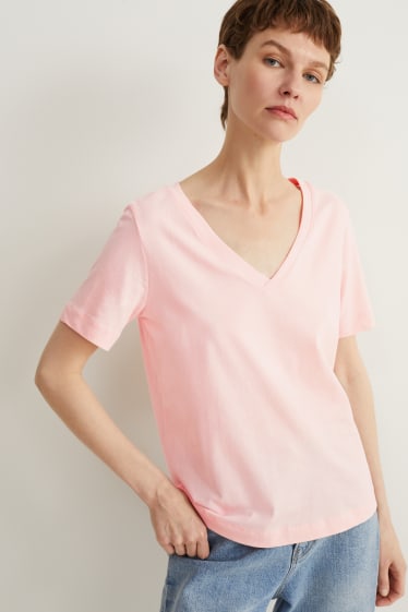 Dames - Basic T-shirt - roze