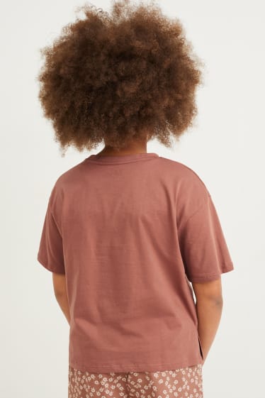 Kinder Mädchen - Kurzarmshirt - braun