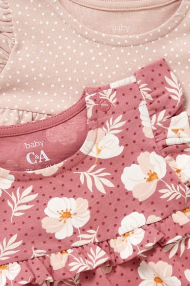 Babys - Multipack 2er - Baby-Kleid - gepunktet - rosa