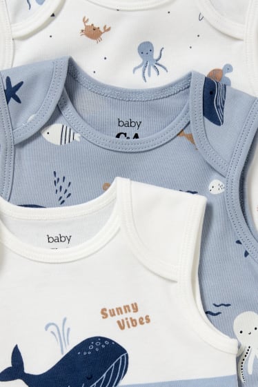 Niemowlęta chłopcy - Wielopak, 3 szt. - body niemowlęce - jasnoniebieski