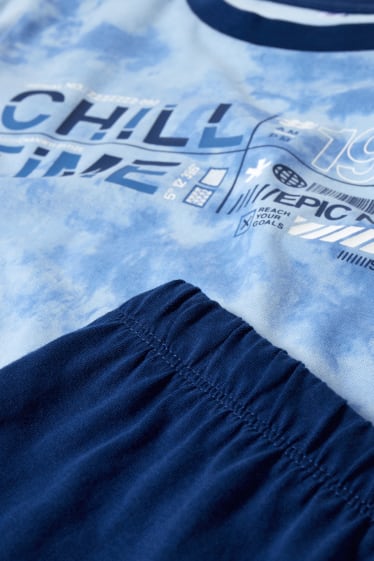 Kinder Jungen - Shorty-Pyjama - 2 teilig - hellblau
