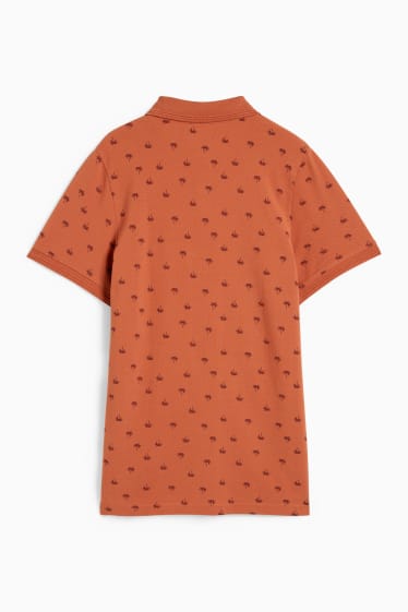 Kinder Jungen - Poloshirt - gemustert - rostbraun