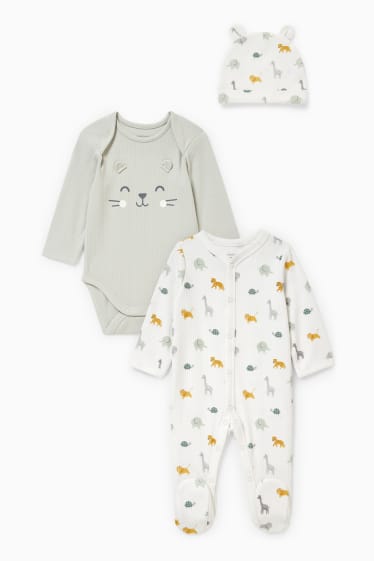 Baby Jungen - Erstlings-Set - 3 teilig - cremeweiss