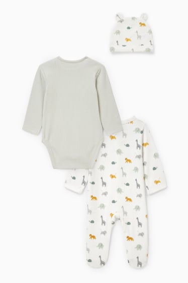 Baby Jungen - Erstlings-Set - 3 teilig - cremeweiss