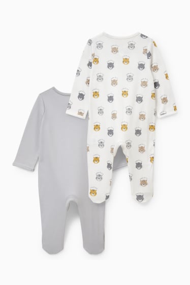Babys - Set van 2 - baby-pyjama - lichtgrijs