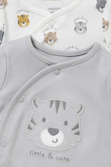 Babys - Set van 2 - baby-pyjama - lichtgrijs