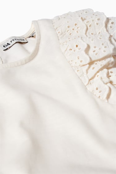 Kinder Mädchen - Kurzarmshirt - cremeweiß