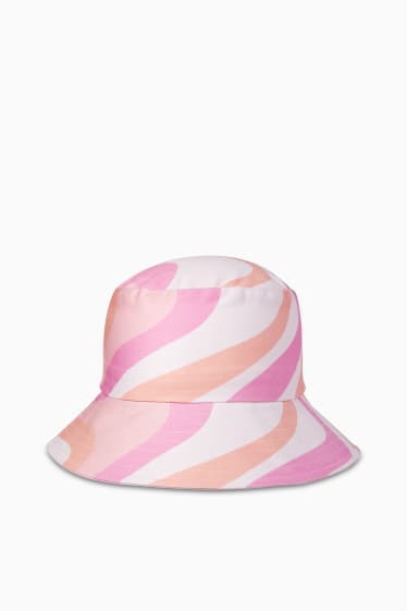 Nastolatki - CLOCKHOUSE - kapelusz - ze wzorem - jasnoróżowy