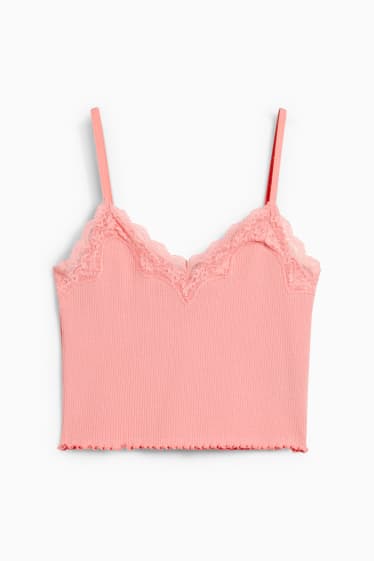 Dames - Korte top - fuchsiarood