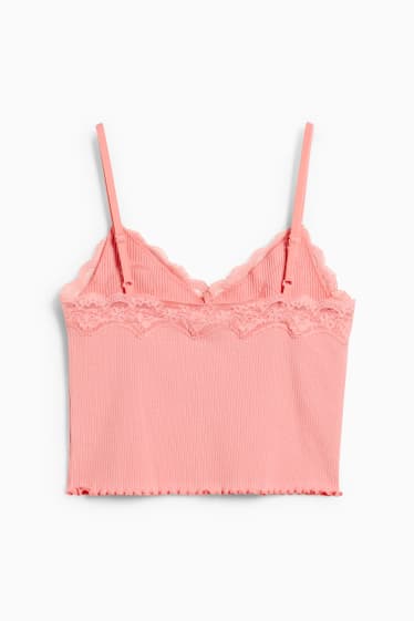Dames - Korte top - fuchsiarood