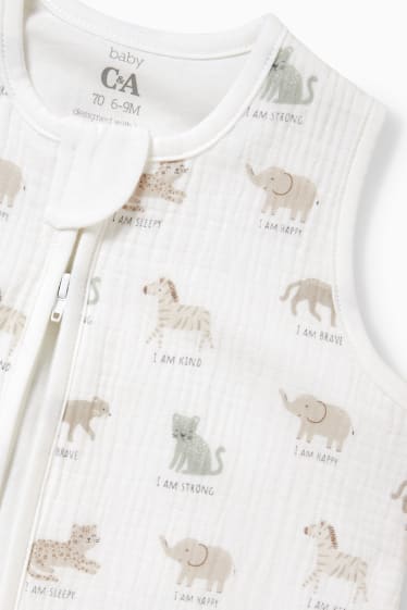 Unisex - Sac de dormir per a nadó - 0-6 mesos - estampat - blanc trencat