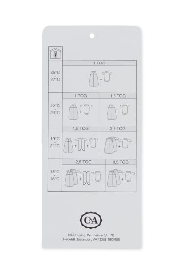 Unisex - Sac de dormir per a nadó - 0-6 mesos - estampat - blanc trencat