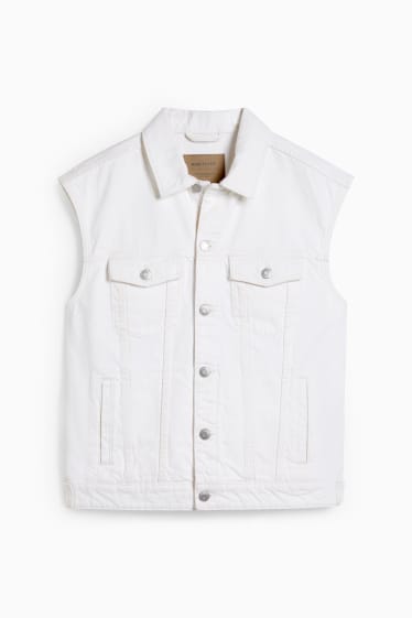 Men - Denim waistcoat - cremewhite