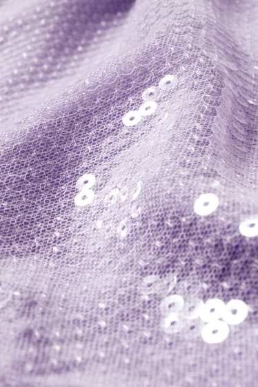 Adolescenți și tineri - CLOCKHOUSE - rochie care accentuează silueta - aspect lucios - violet deschis