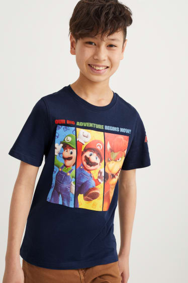 Nen - Super Mario Bros. - samarreta de màniga curta - blau fosc