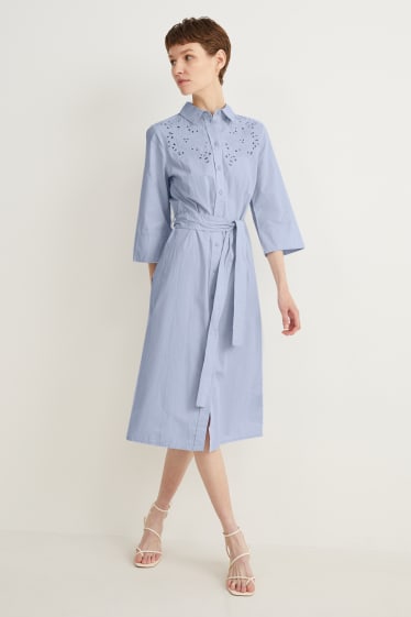 Femmes - Robe-chemisier - bleu clair