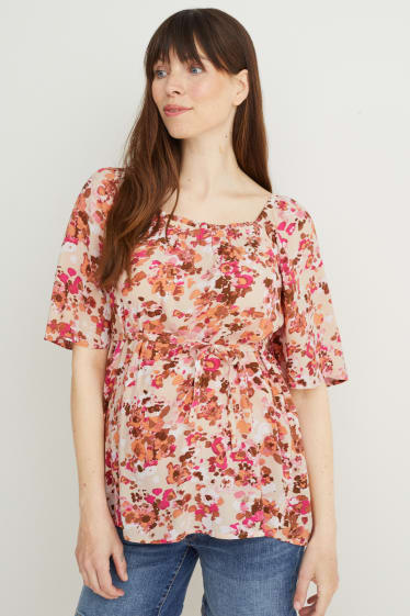 Donna - Blusa premaman - a fiori - rosa