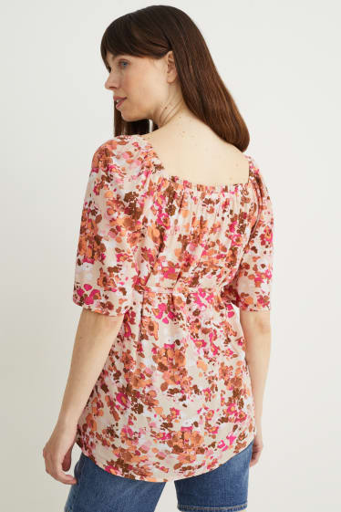 Donna - Blusa premaman - a fiori - rosa