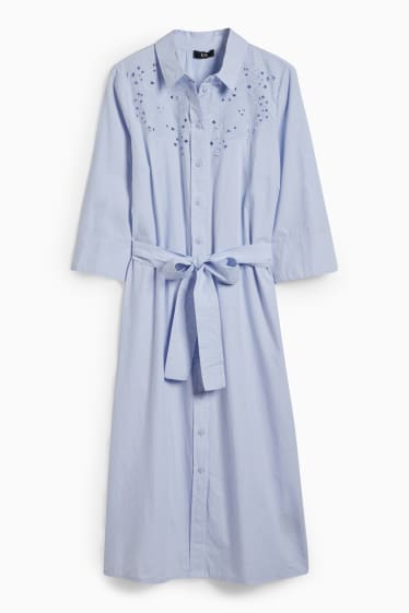 Femmes - Robe-chemisier - bleu clair