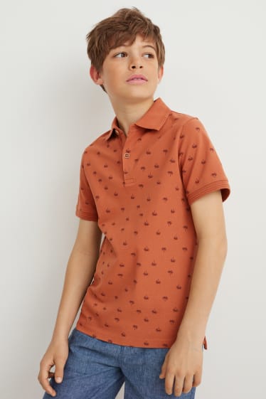 Kinderen - Poloshirt - met patroon - roestbruin