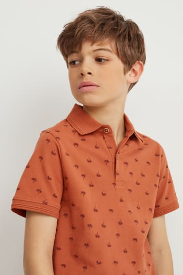 Kinderen - Poloshirt - met patroon - roestbruin