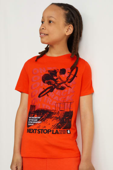 Enfants - T-shirt - orange-rouge