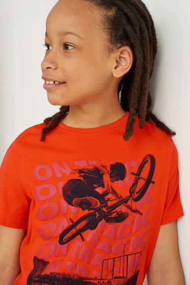 Enfants garçons - T-shirt - orange-rouge