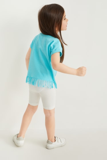 Enfants - Licorne - ensemble - T-shirt et cycliste - 2 pièces - turquoise