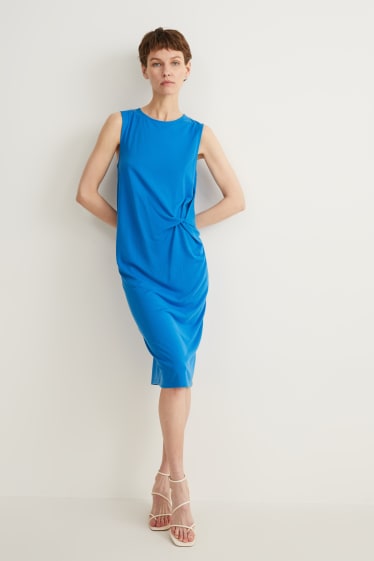 Women - Sheath dress with knot detail - blue