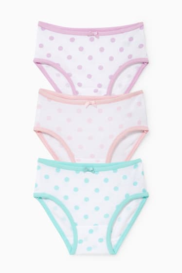 Kinderen - Set van 3 - slip - met stippen - wit