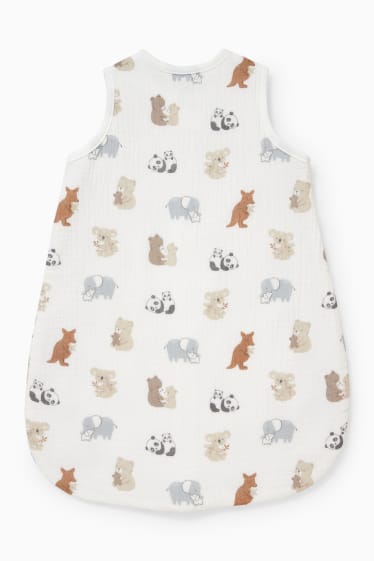 Unisex - Baby-Schlafsack - 0-6 Monate - gemustert - cremeweiß
