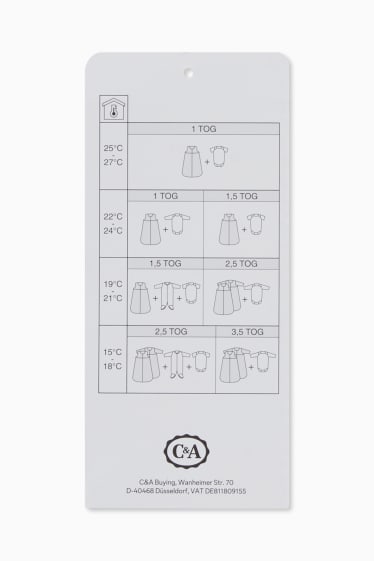 Unisex - Baby-Schlafsack - 0-6 Monate - gemustert - cremeweiß