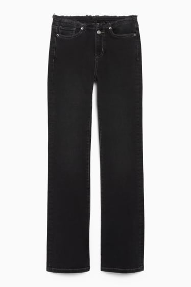 Women - CLOCKHOUSE - bootcut jeans - low waist - LYCRA® - denim-dark gray