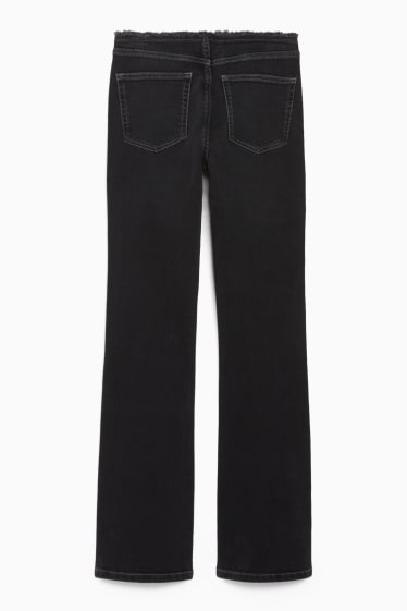 Women - CLOCKHOUSE - bootcut jeans - low waist - LYCRA® - denim-dark gray