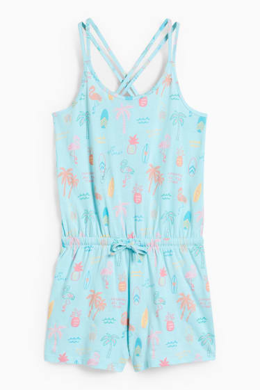 Enfants filles - Pyjama-combinaison - à motif - turquoise clair